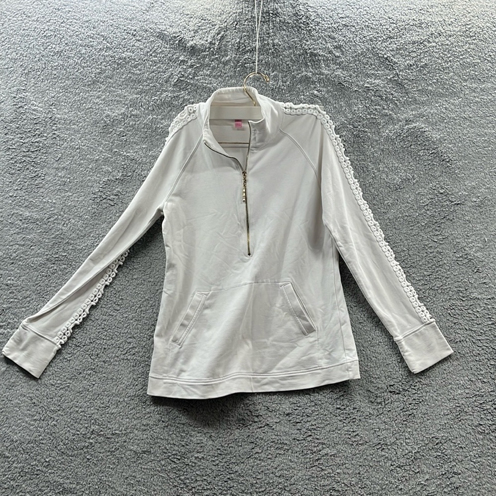 Lily Pulitzer half zip white jacket size XS